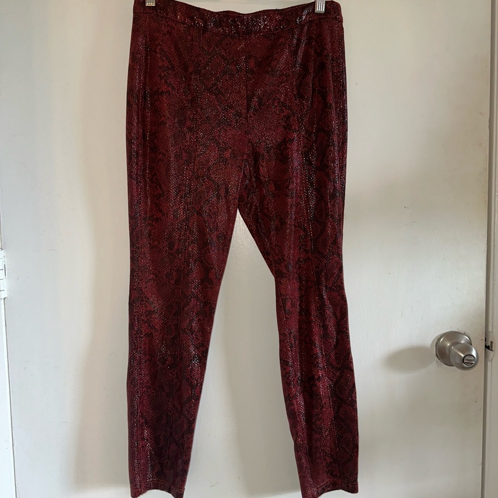 Blank NYC Women's Red Snake Print Leggings
